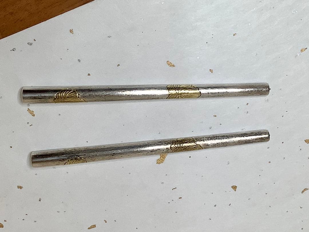 振り出し箸　金家紋？入り　ビンテージ　茶道　野点セット