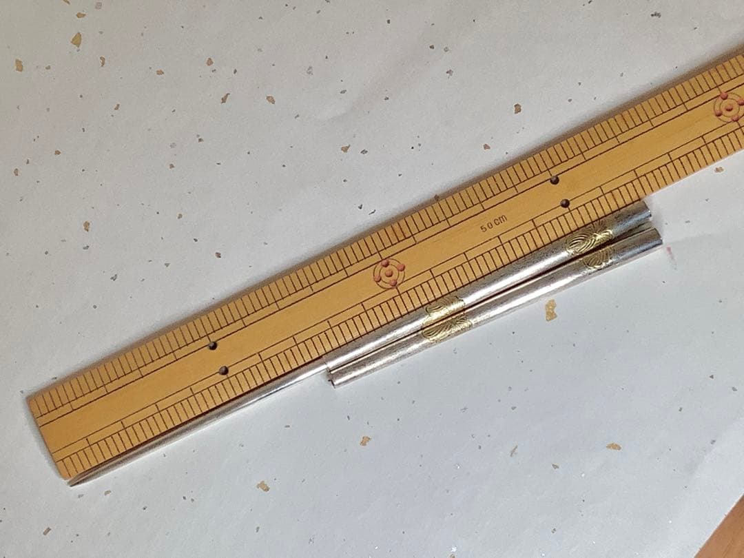 振り出し箸　金家紋？入り　ビンテージ　茶道　野点セット