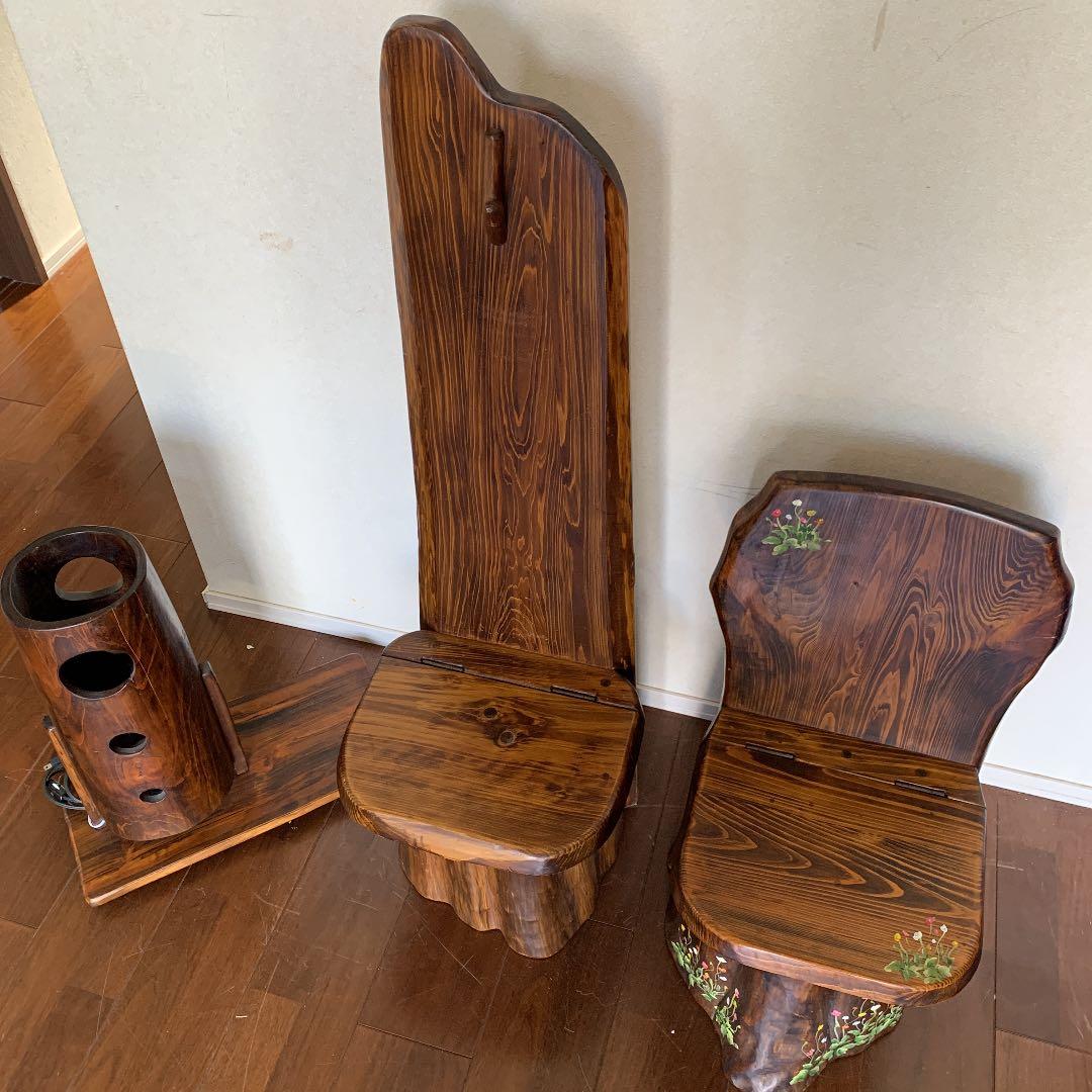 切株　丸太　スツール　椅子　ベンチ　収納　ランプ　まとめ　セット