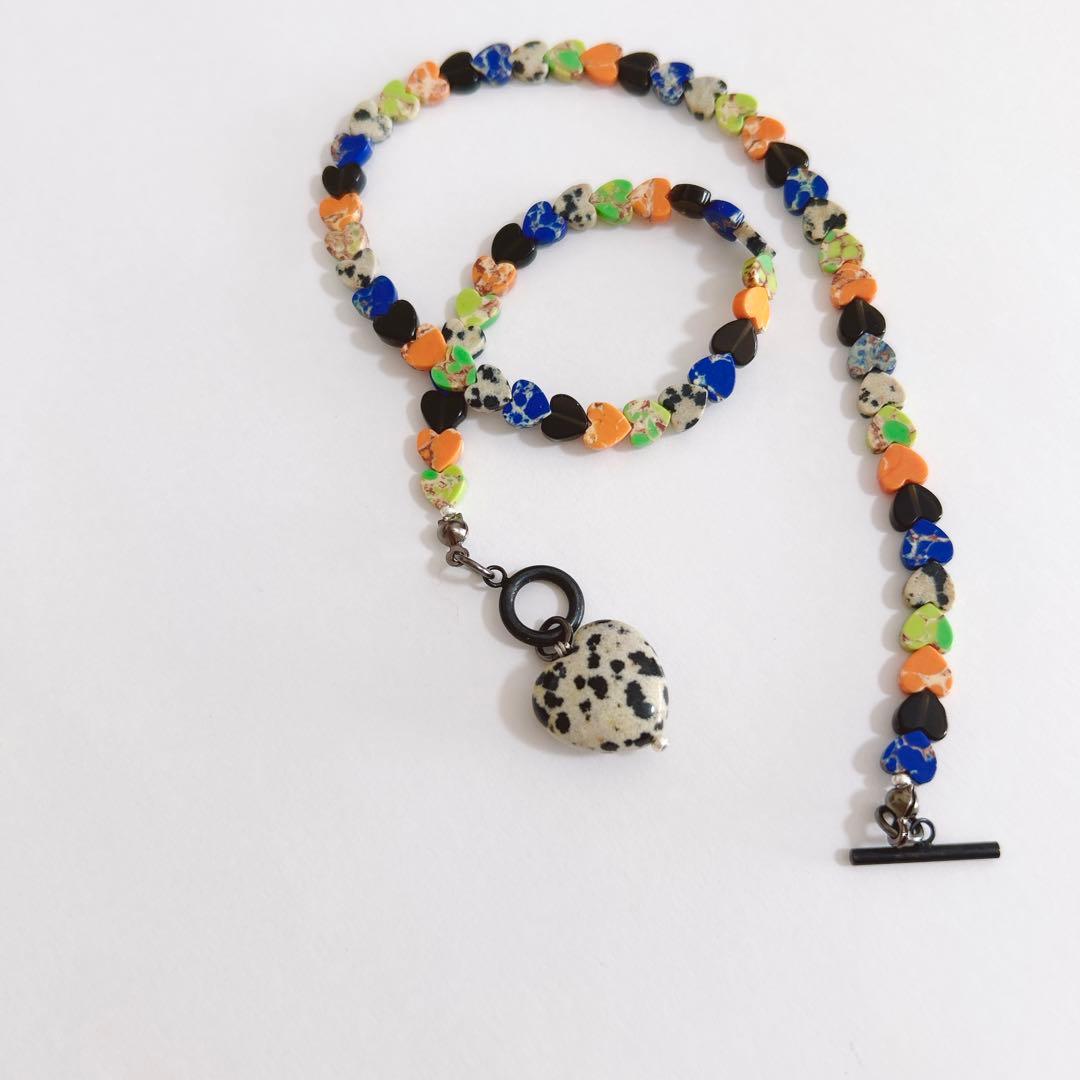 no.451／a'moureveビーズネックレス ハンドメイド マンテル 古着