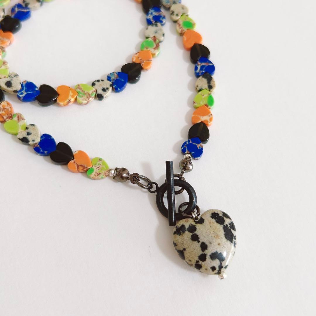 no.451／a'moureveビーズネックレス ハンドメイド マンテル 古着