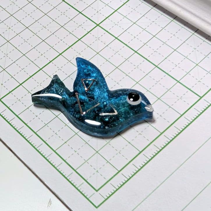 鳥　レジンヘアゴム　縹色