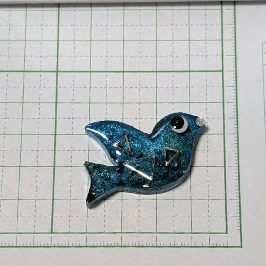 鳥　レジンヘアゴム　縹色