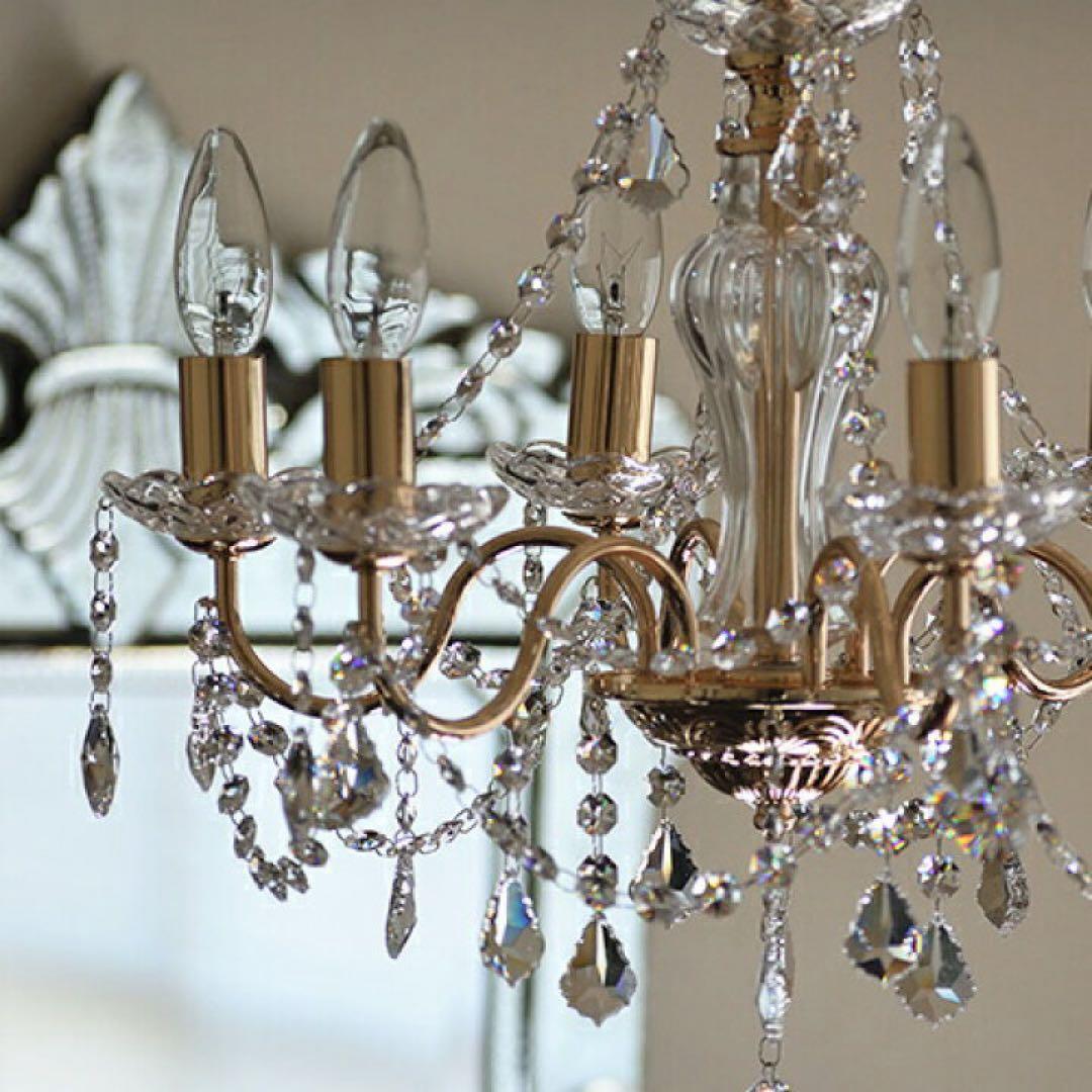 クラリーチェシャンデリア 6灯LED対応 ゴールド