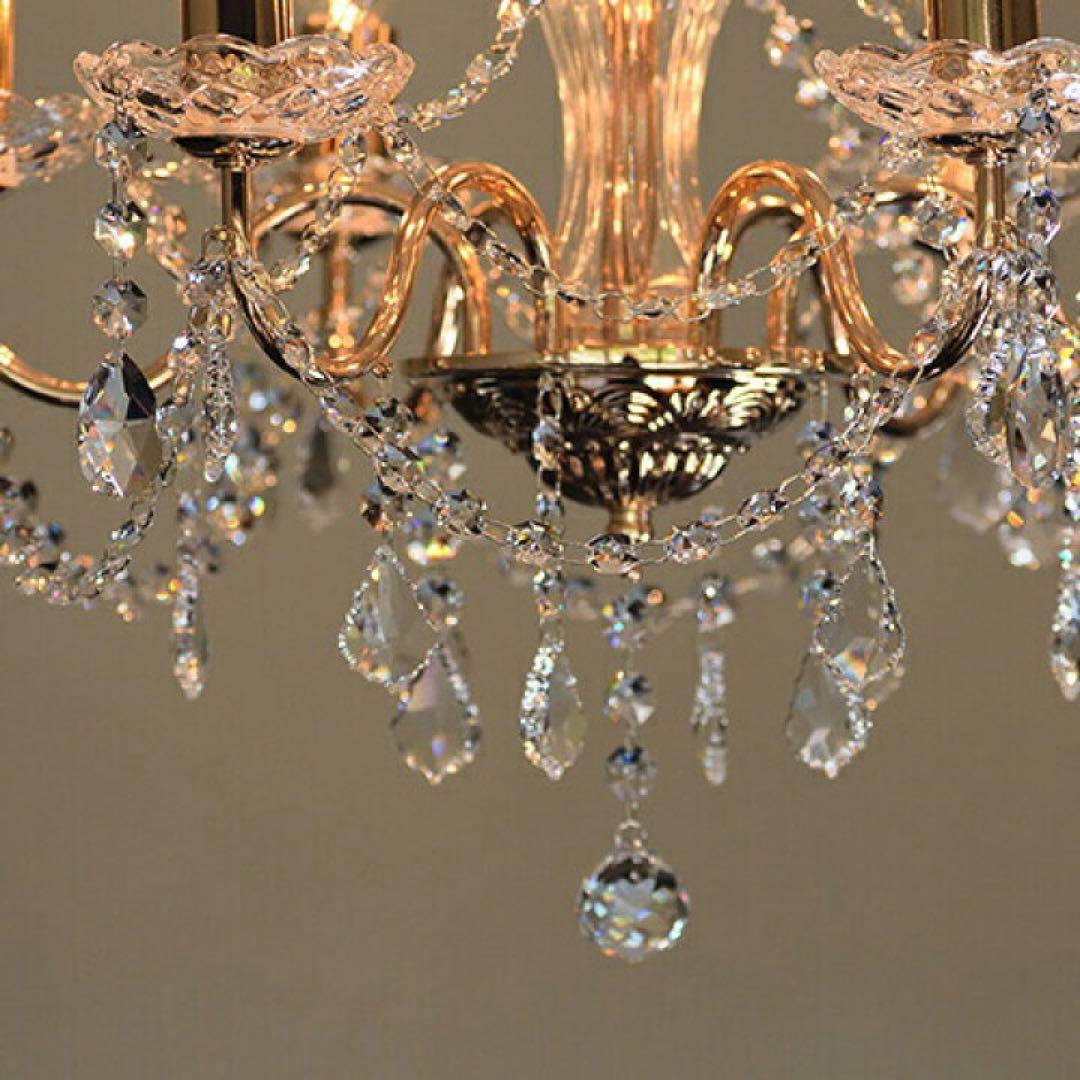 クラリーチェシャンデリア 6灯LED対応 ゴールド