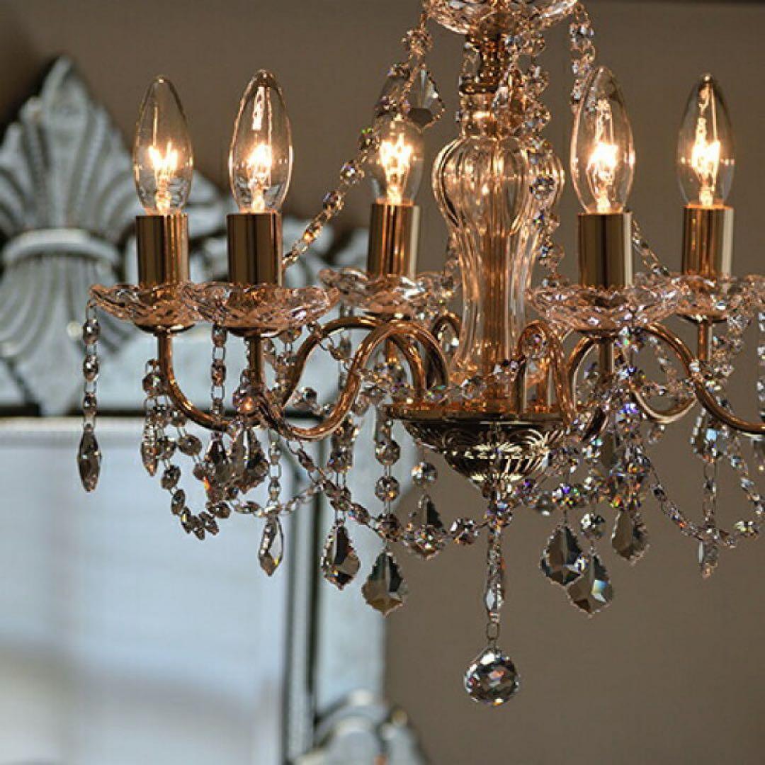 クラリーチェシャンデリア 6灯LED対応 ゴールド