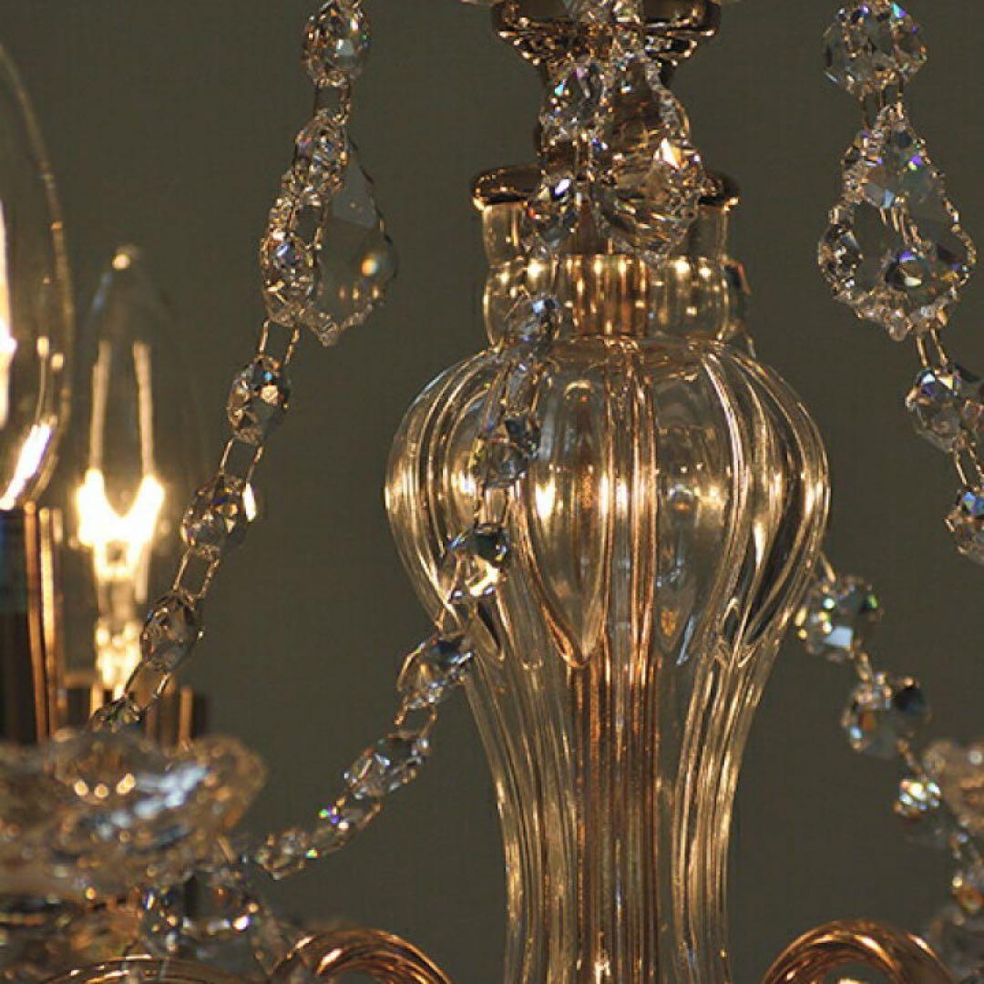 クラリーチェシャンデリア 6灯LED対応 ゴールド