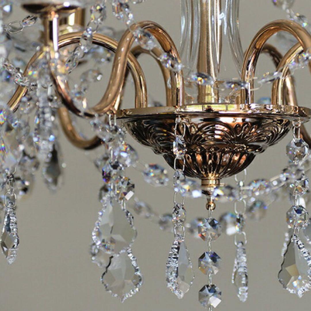 クラリーチェシャンデリア 6灯LED対応 ゴールド