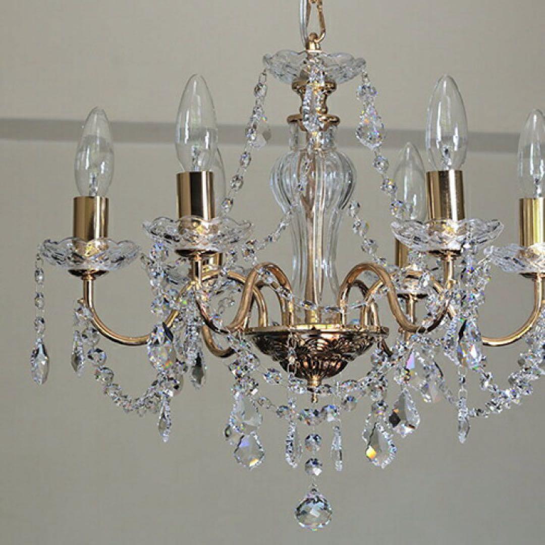 クラリーチェシャンデリア 6灯LED対応 ゴールド