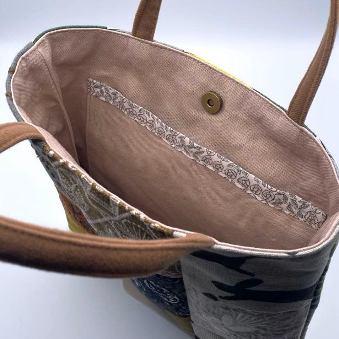 54.ミナペルホネン*パッチワーク ハンドメイド バッグ ブラウン