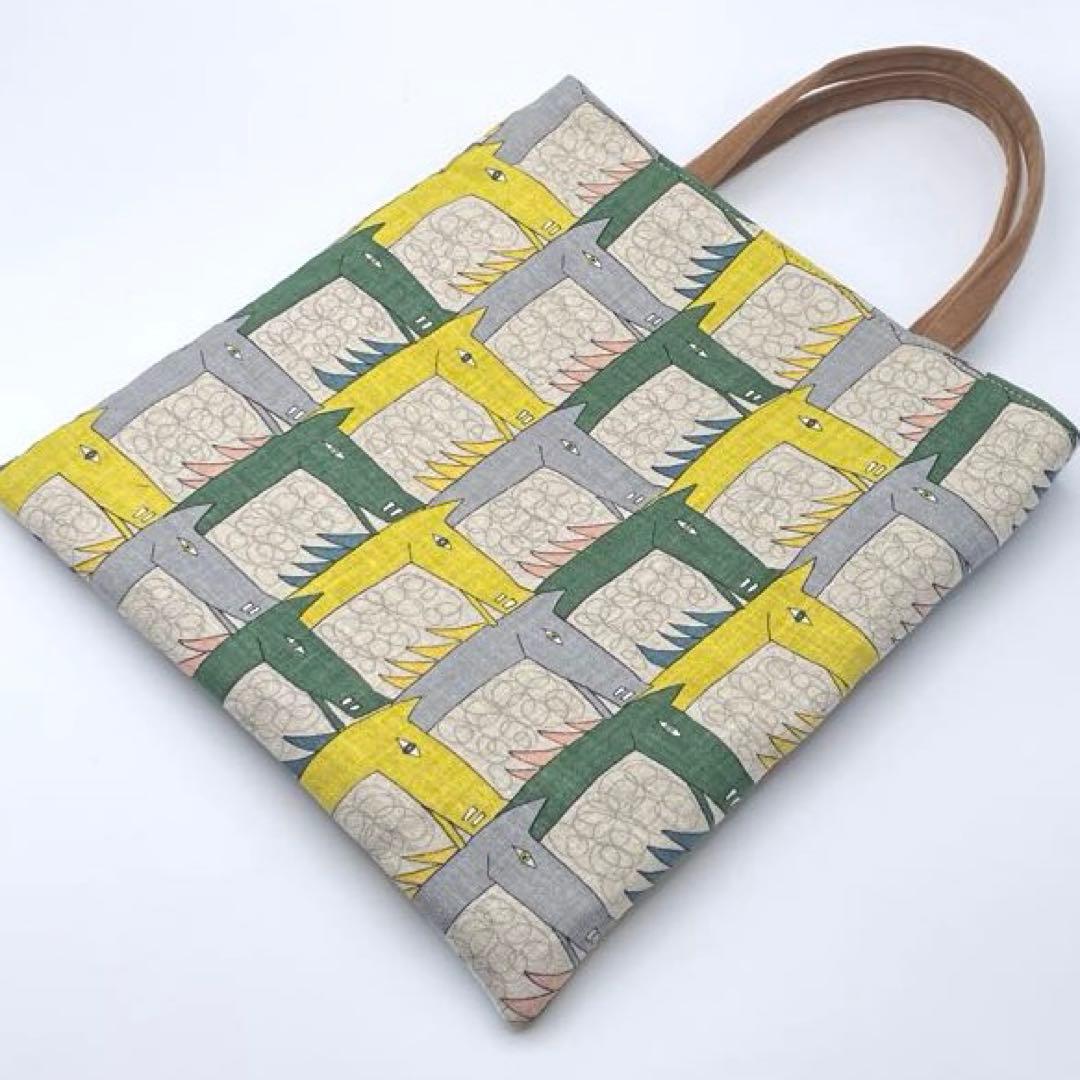 54.ミナペルホネン*パッチワーク ハンドメイド バッグ ブラウン