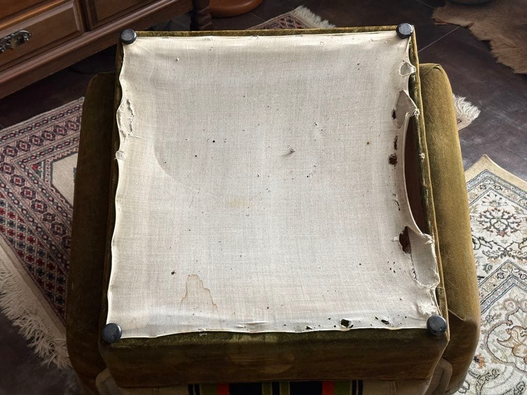 林様 グリーンオレンジストライプ ミッドセンチュリー ヴィンテージ 1P