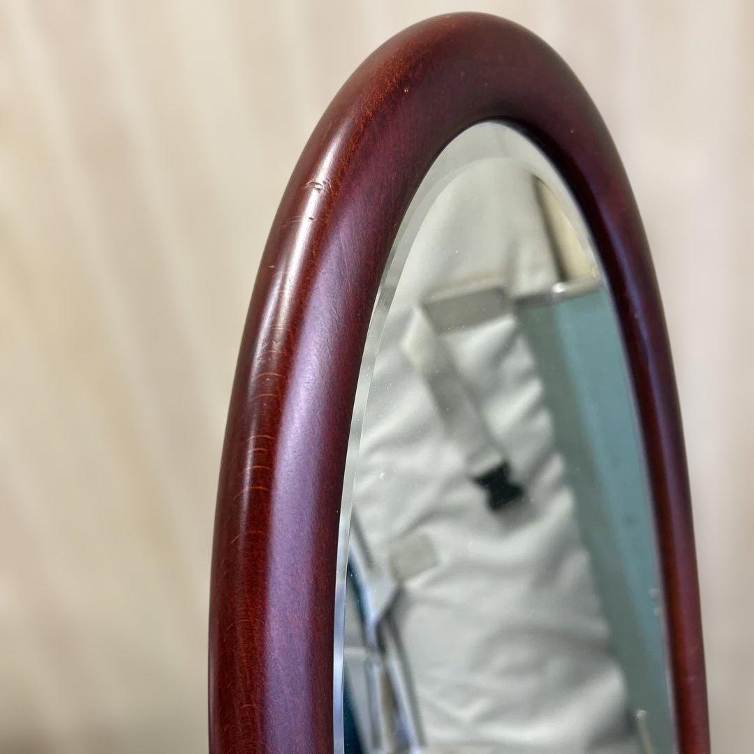 ヴィンテージ　オールドカリモク　オバール型　ウォールミラー　壁掛け鏡　インテリア