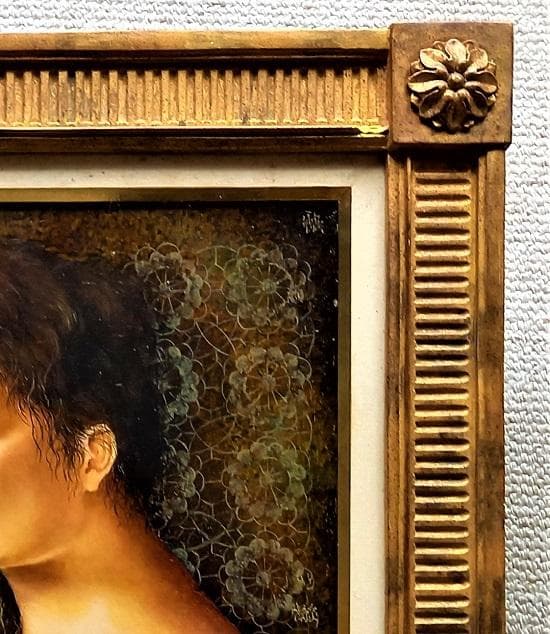 宮田融「婦人像」F6油彩画大阪三越「秀作油絵展」展示作品