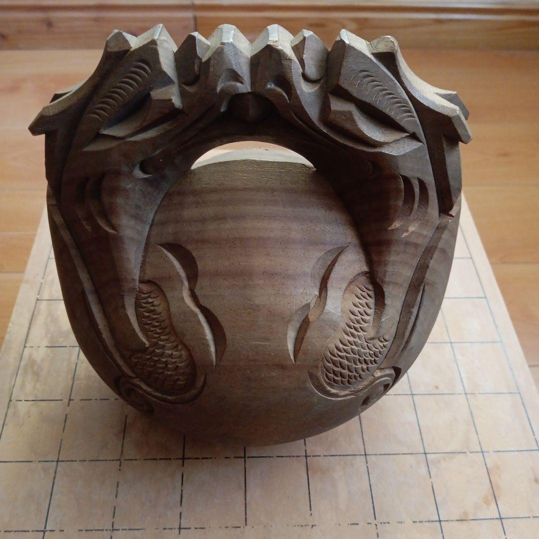 真鍮台座付き 木魚 撥付き 仏具