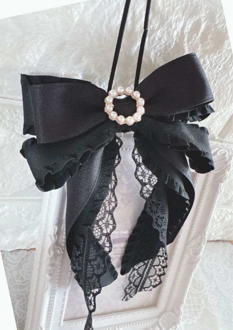 ロングリボンNo.17☆マットサテン☆ブラック