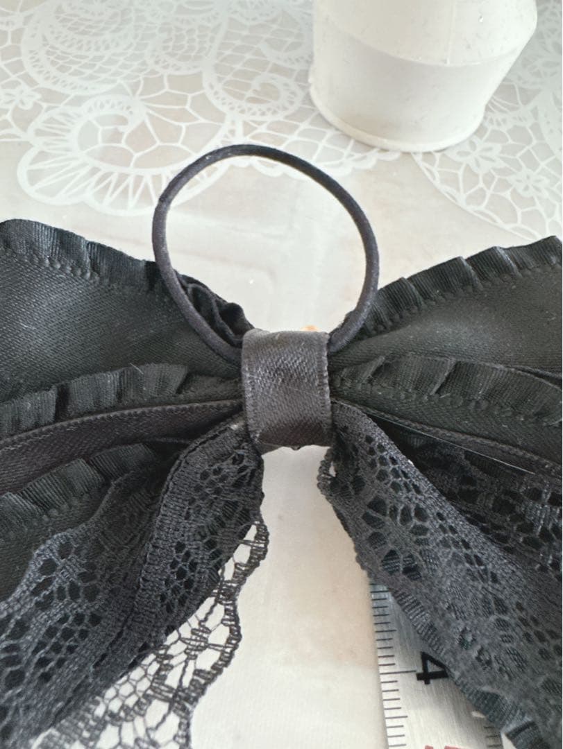 ロングリボンNo.17☆マットサテン☆ブラック