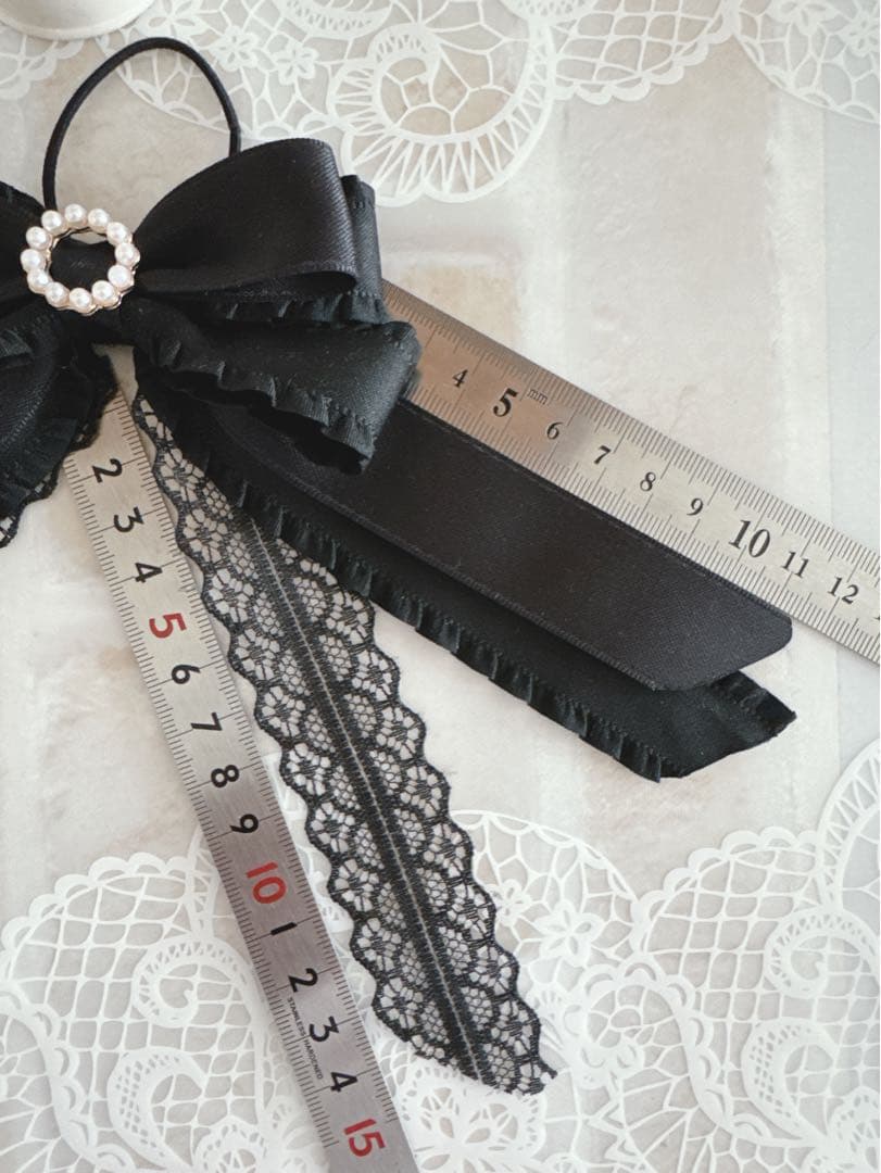 ロングリボンNo.17☆マットサテン☆ブラック