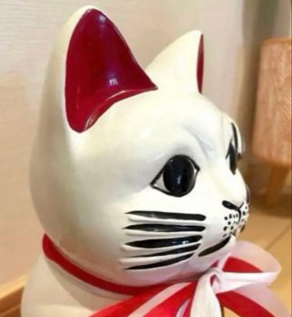 新品　当時物　レア物　白猫招き猫 清風作 最高級陶磁器 大入 商売繁盛 開店