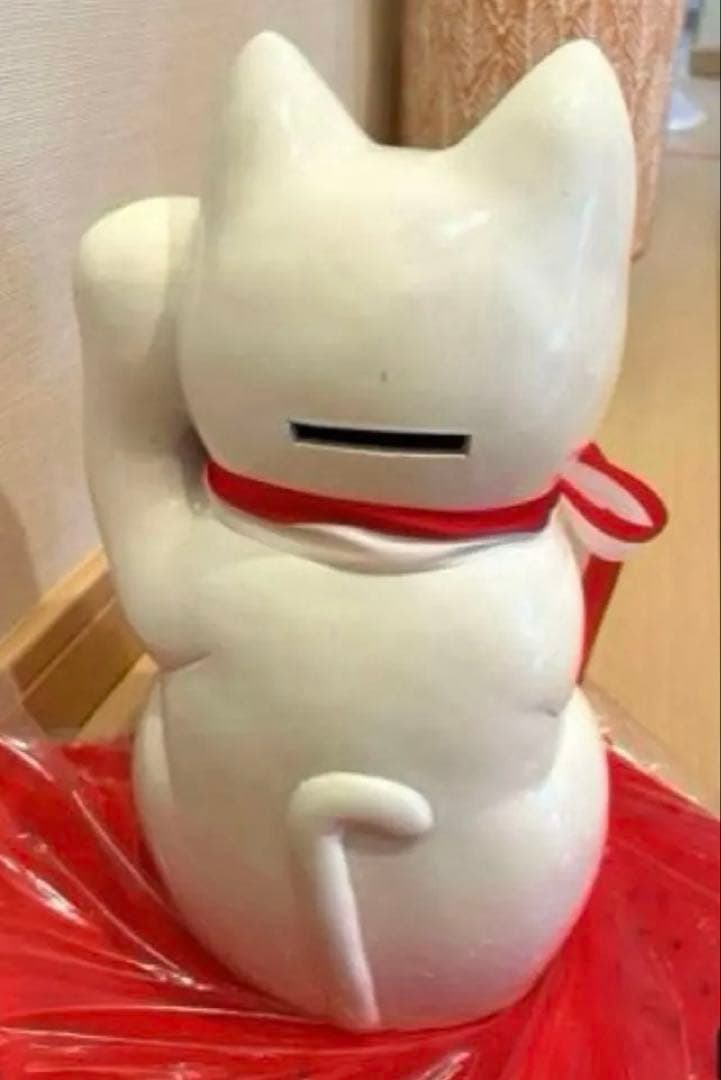 新品　当時物　レア物　白猫招き猫 清風作 最高級陶磁器 大入 商売繁盛 開店