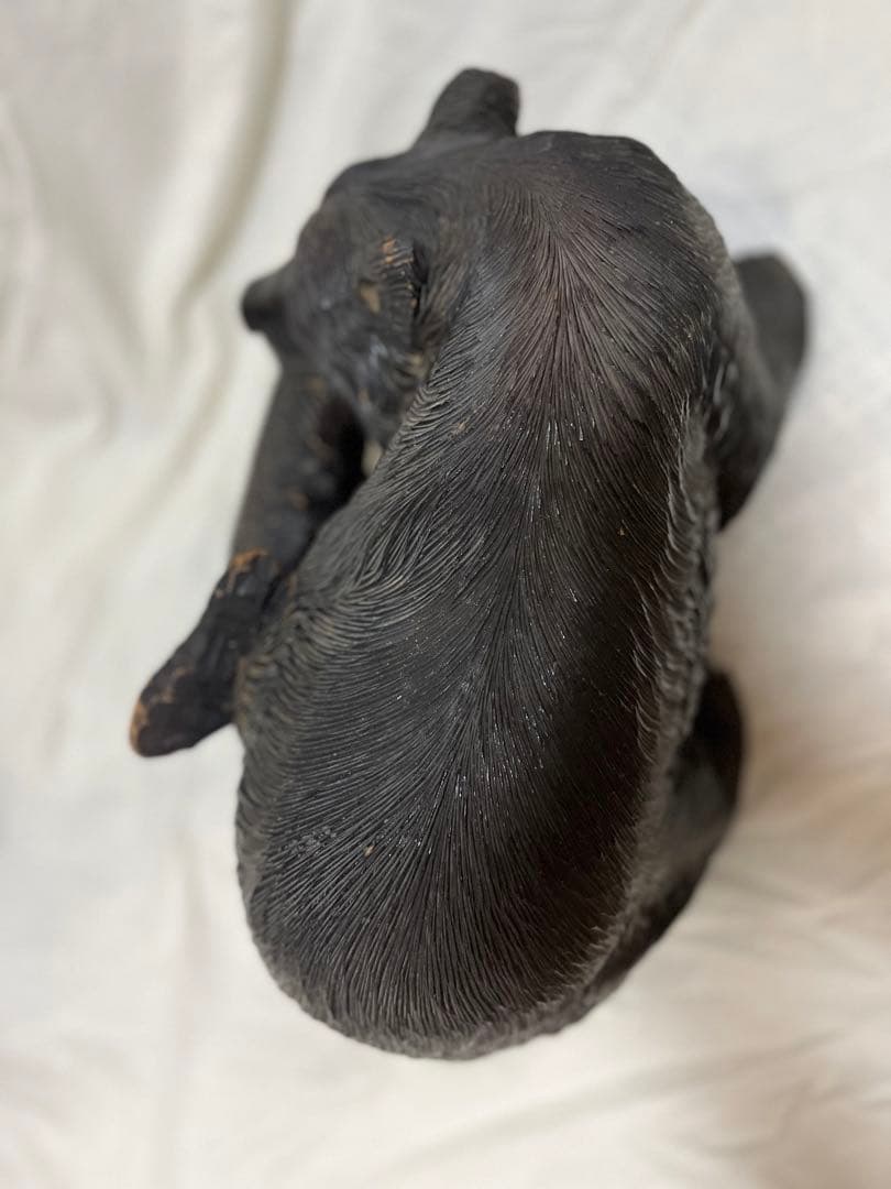 北海道　木彫りの熊　台座付　彫刻 木工品　昭和レトロ　HOKKAIDO BEAR