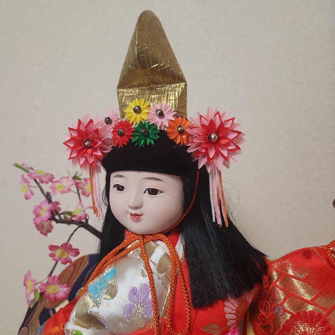 市松人形 赤と金の装飾 浅妻 昭和レトロ 鼓 日本人形 約51cm - メルカリ