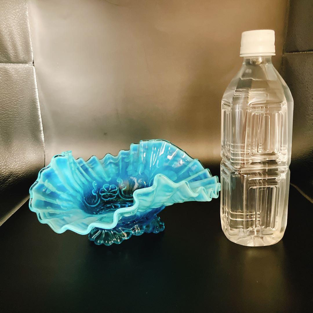 美品 ボーモント・フェントン社 ブルーオパルセント ウランガラス