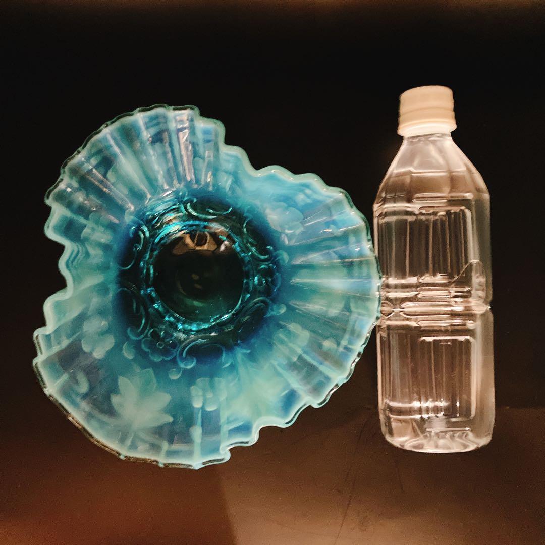 美品 ボーモント・フェントン社 ブルーオパルセント ウランガラス