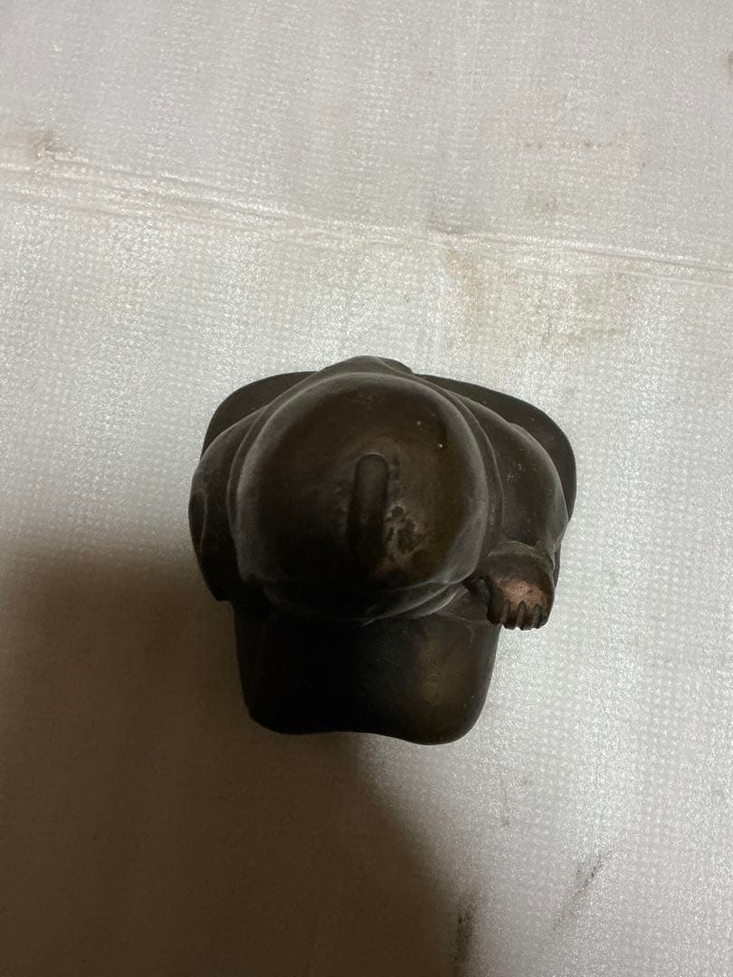 ブロンズ製のお多福さん。【重量が5kgもあります】。