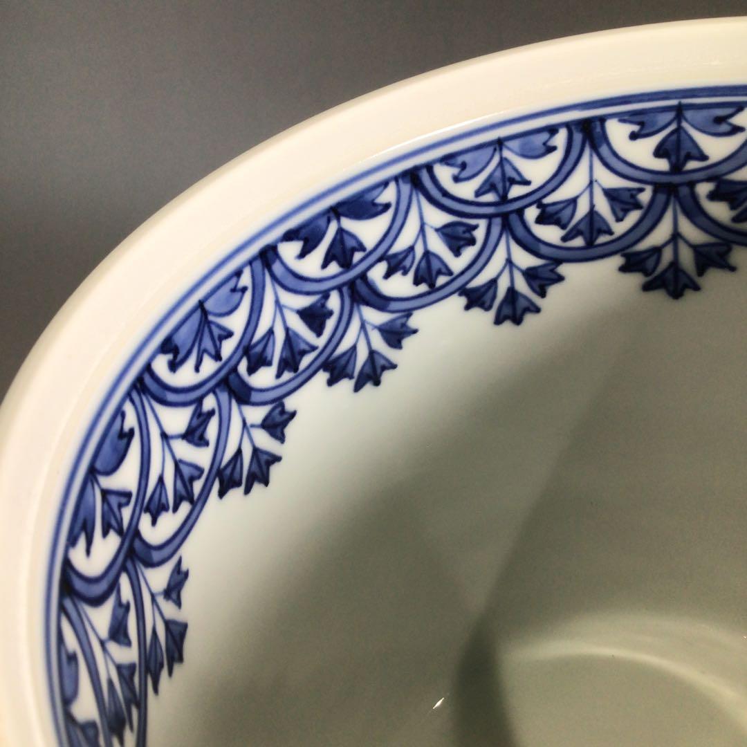 P717 水指 『平安秀峰造』『染付祥瑞写』『一重口水指』 共箱