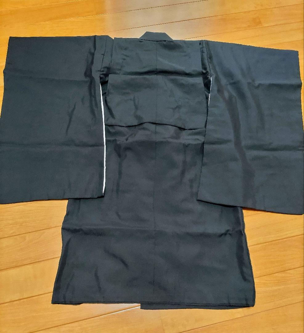 七五三 子供用 着物 黒と白のストライプ