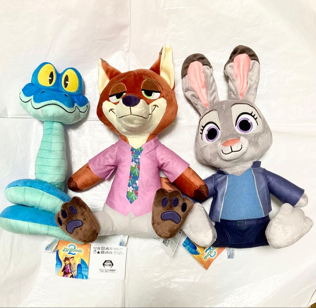 3個♪ ズートピア2 Lぬいぐるみ ニックワイルド ジュディホップス