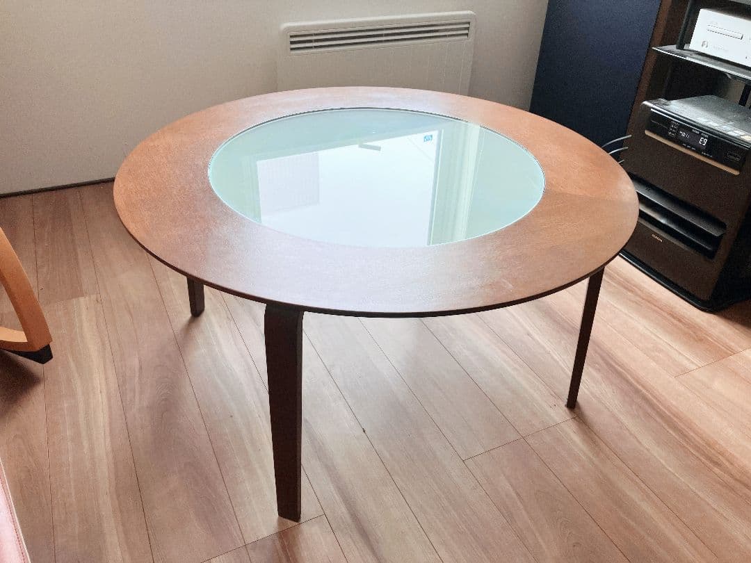 カンディハウス ライナス L ガラス 丸テーブル センターテーブル 旭川家具