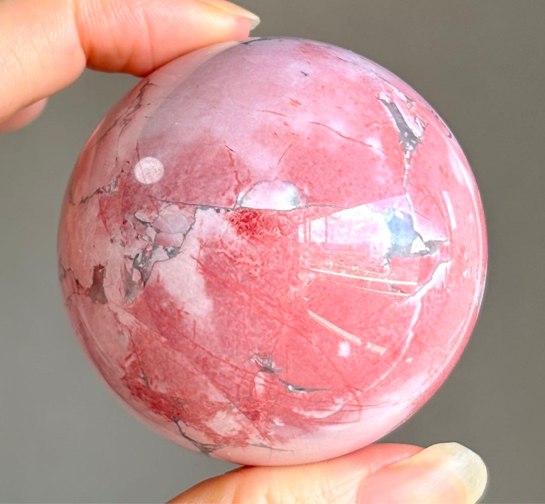 レア　newタイプ　高品質　ピンクジャスパー　スフィア　ピンクアメジスト好きにも