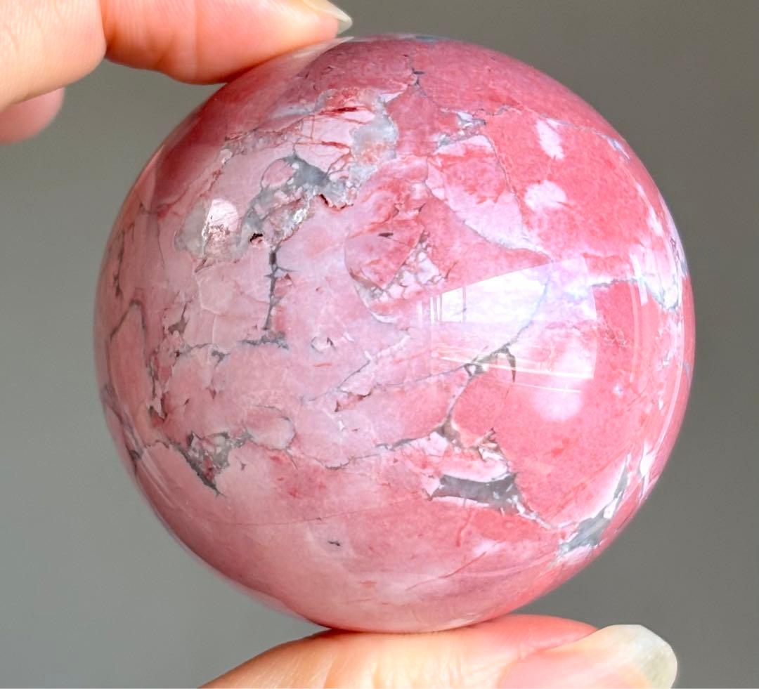 レア　newタイプ　高品質　ピンクジャスパー　スフィア　ピンクアメジスト好きにも