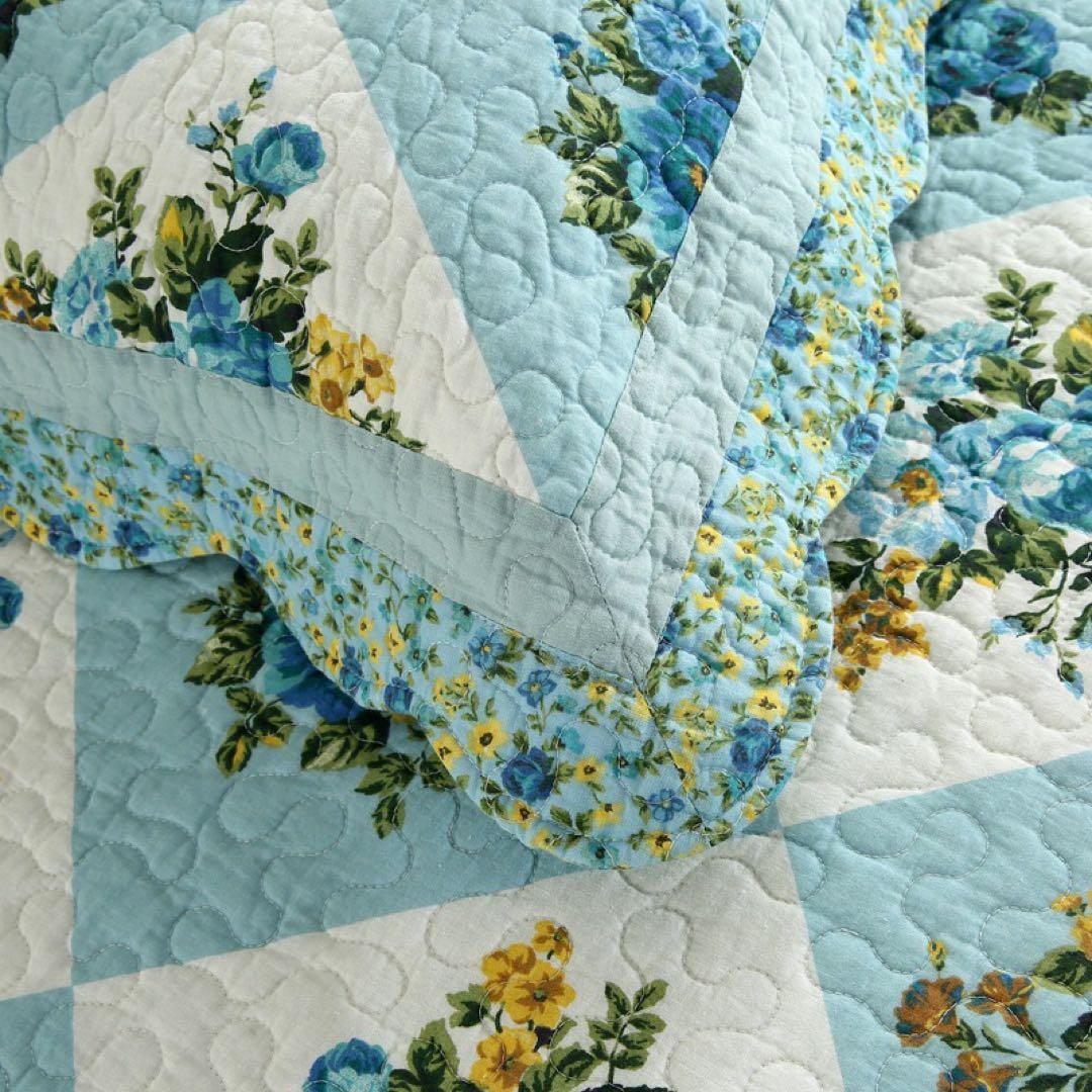 キルトベッドカバー4点セット綿マルチカバー キルティング 5099