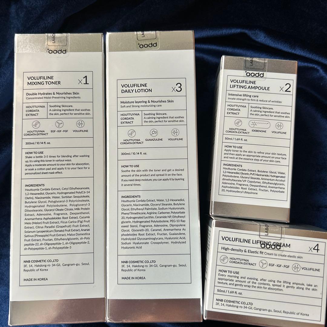 新品未使用 aadd アド 化粧品4点 トナー 美容液 ローション クリーム