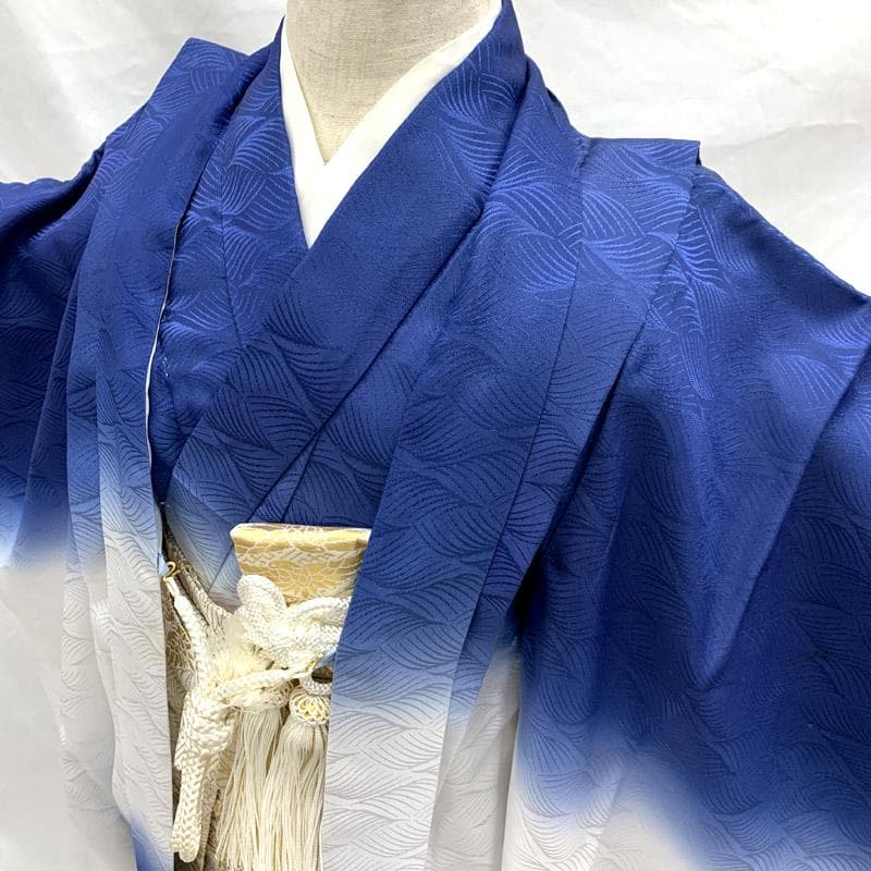 507ab44■七五三 五歳 男児 着物&羽織&袴&角帯＆小物 金駒刺繍■良好