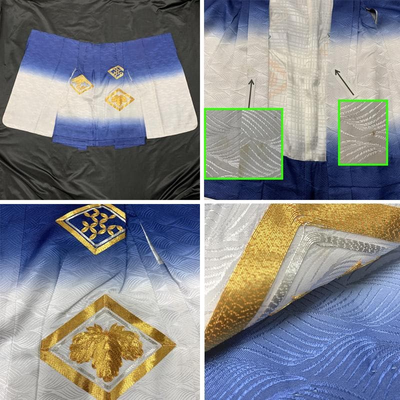 507ab44■七五三 五歳 男児 着物&羽織&袴&角帯＆小物 金駒刺繍■良好