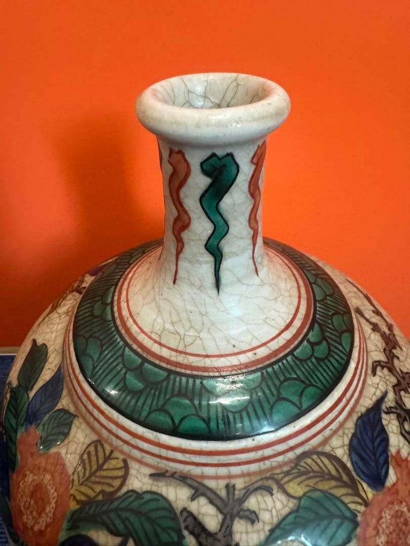 2001 古九谷 青九谷 角福 花瓶 時代物 - メルカリ