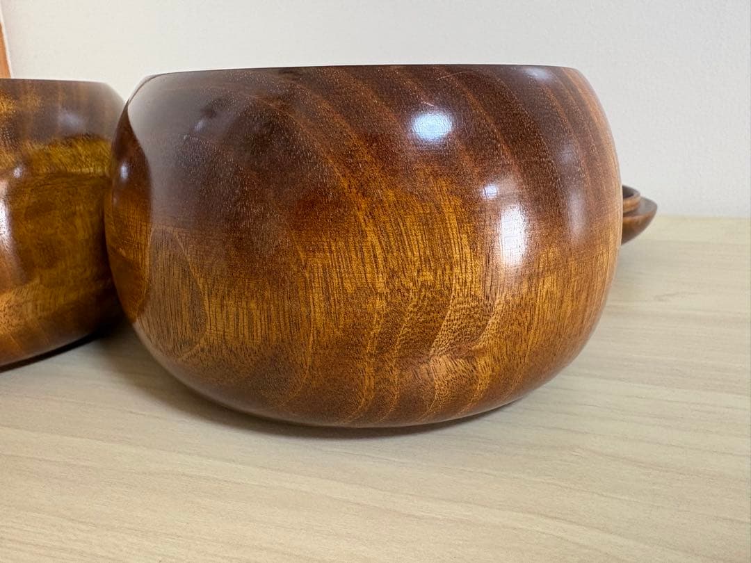 【囲碁】楠製碁笥　桐箱付き