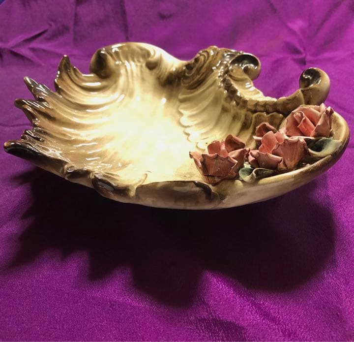 陶器のアンティーク飾り皿