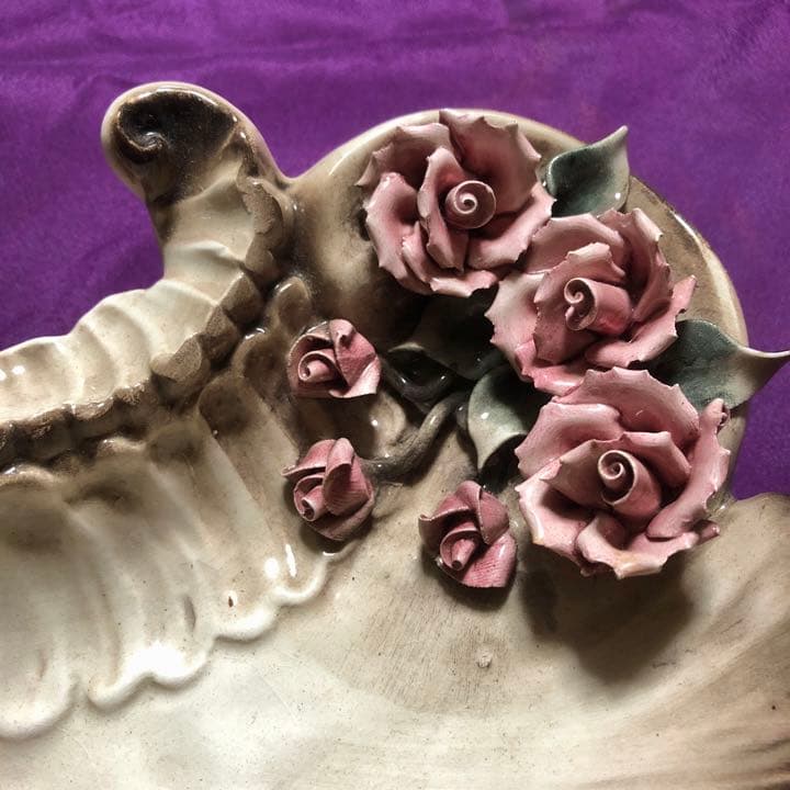 陶器のアンティーク飾り皿