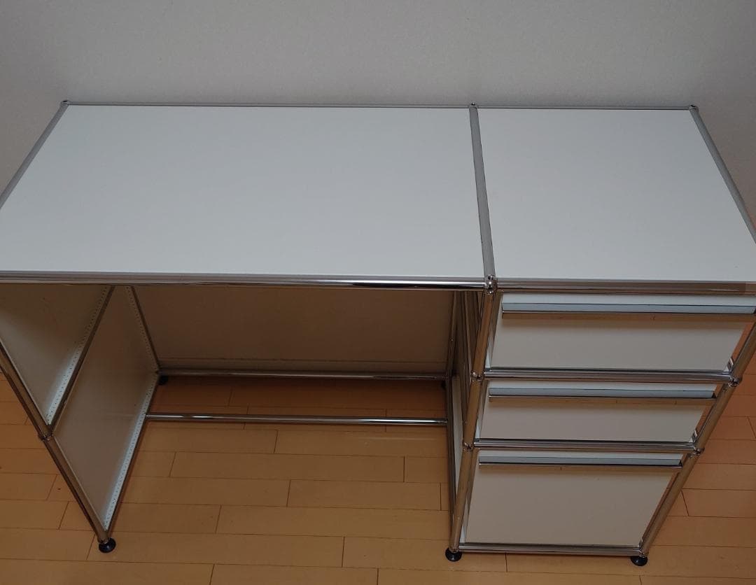 【スクーデリア】USM Haller デスク ホワイト 引き出し3段 美品