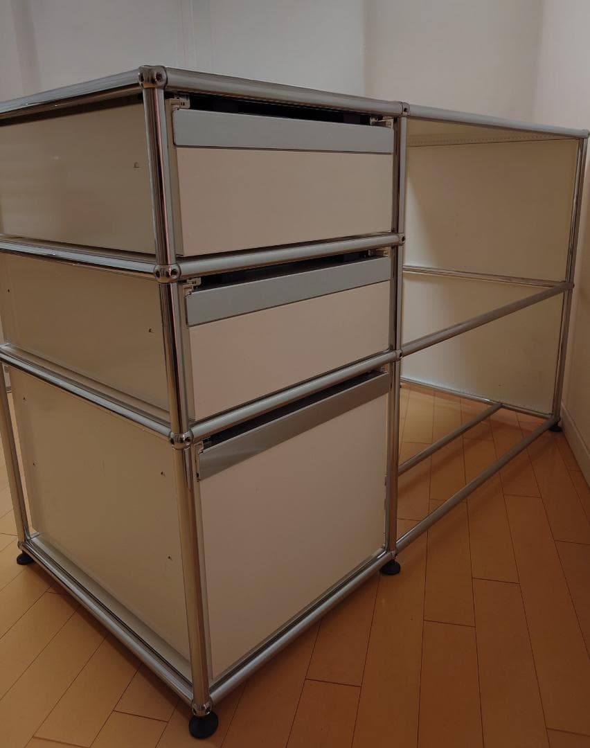 【スクーデリア】USM Haller デスク ホワイト 引き出し3段 美品