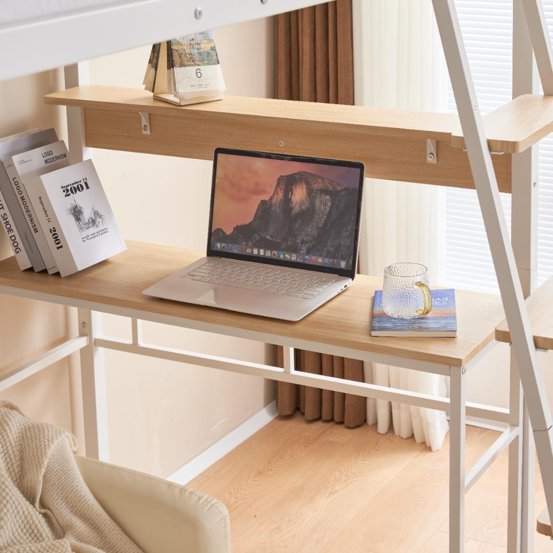 システムベット ロフトベッド コンセント付き デスク付きデスク移動でき二段ベッド