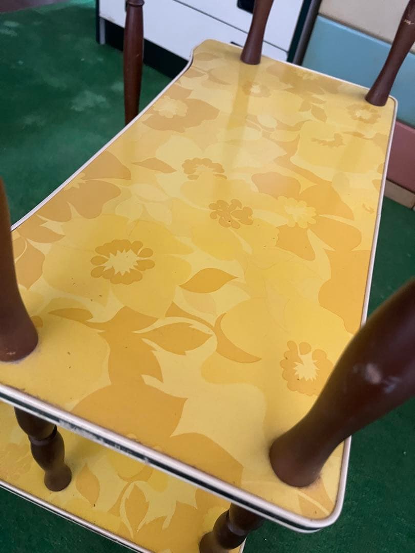 ワゴン ラック 昭和レトロ 当時物 インテリア アンティーク レトロポップ 花柄