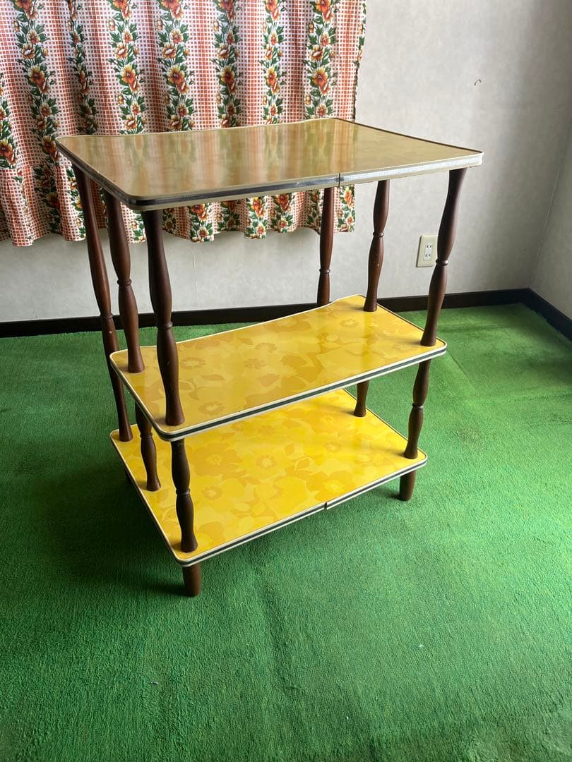 ワゴン ラック 昭和レトロ 当時物 インテリア アンティーク レトロポップ 花柄