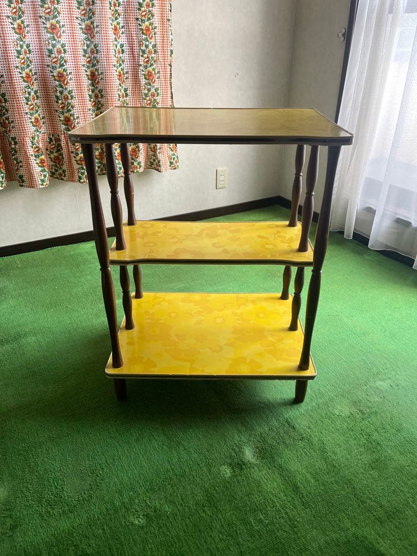 ワゴン ラック 昭和レトロ 当時物 インテリア アンティーク レトロポップ 花柄