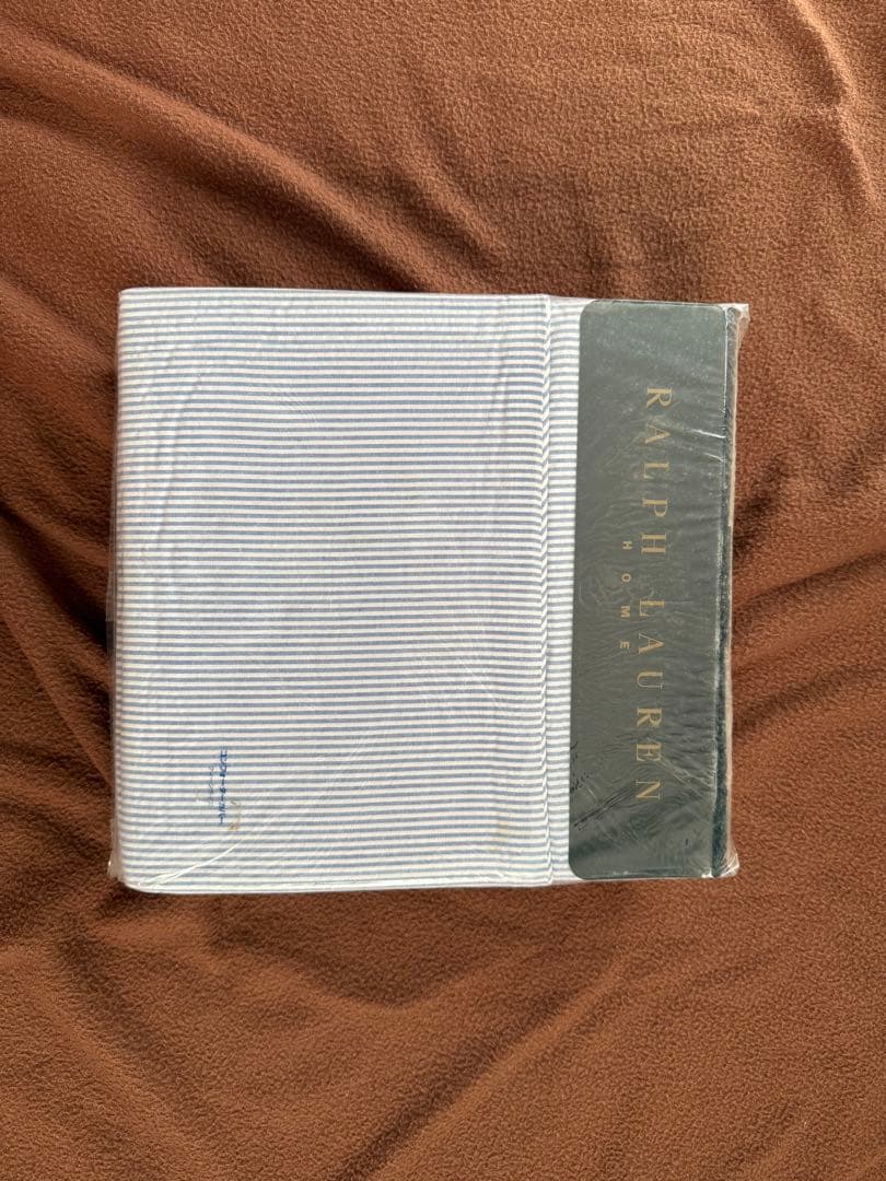 Ralph Lauren Q ラルフローレン、掛け布団カバー、ストライプ、ブルー